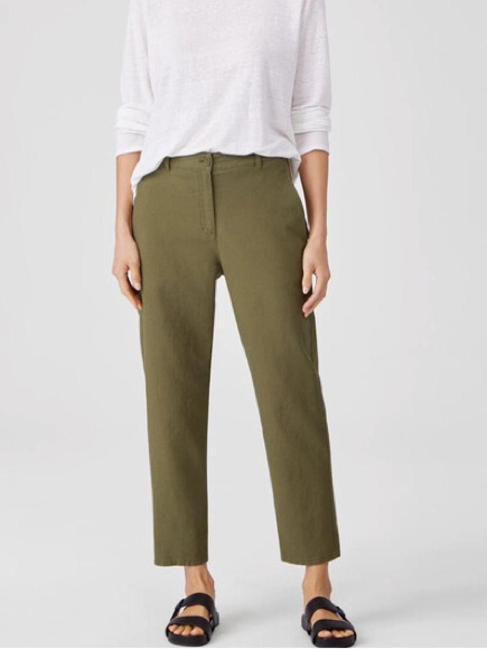 Eileen Fisher Cotton Hemp Tapered Ankle Pant Size 6